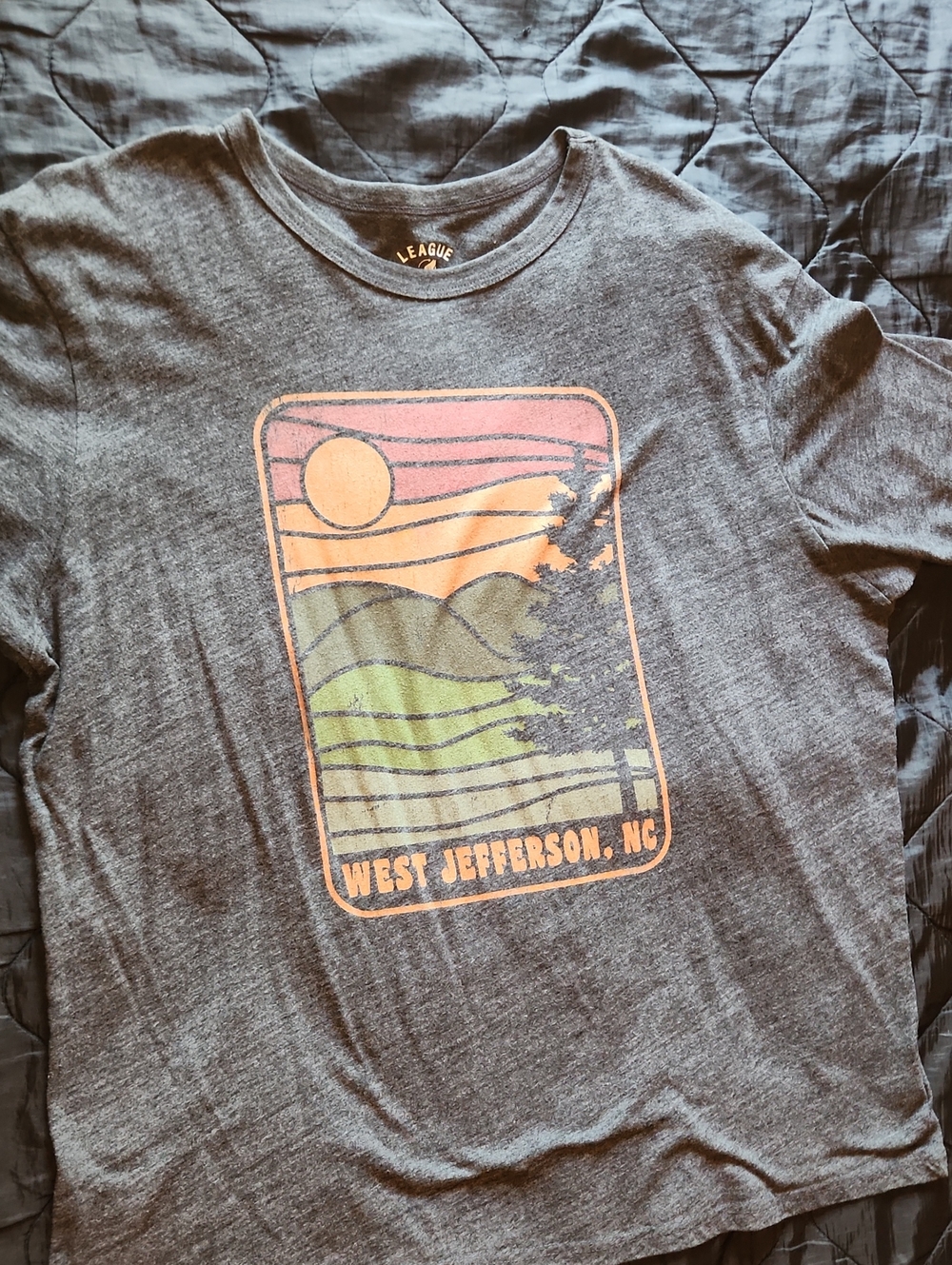 League Men's Gray Graphic Tee West Jefferson NC